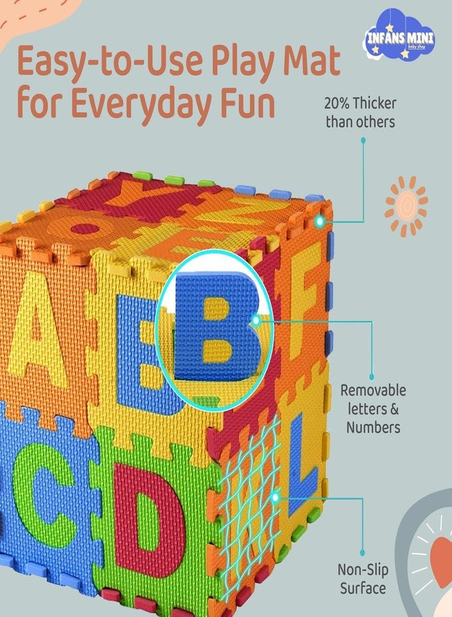 Infans Mini Alphabet Mats for Kids, EVA Interlocking Puzzle Foam Mat for Kids Soft & Durable, Ideal for Early Learning Alphabet and Number in Playtime-36 Pieces(Small, Multicolour) - Image 4